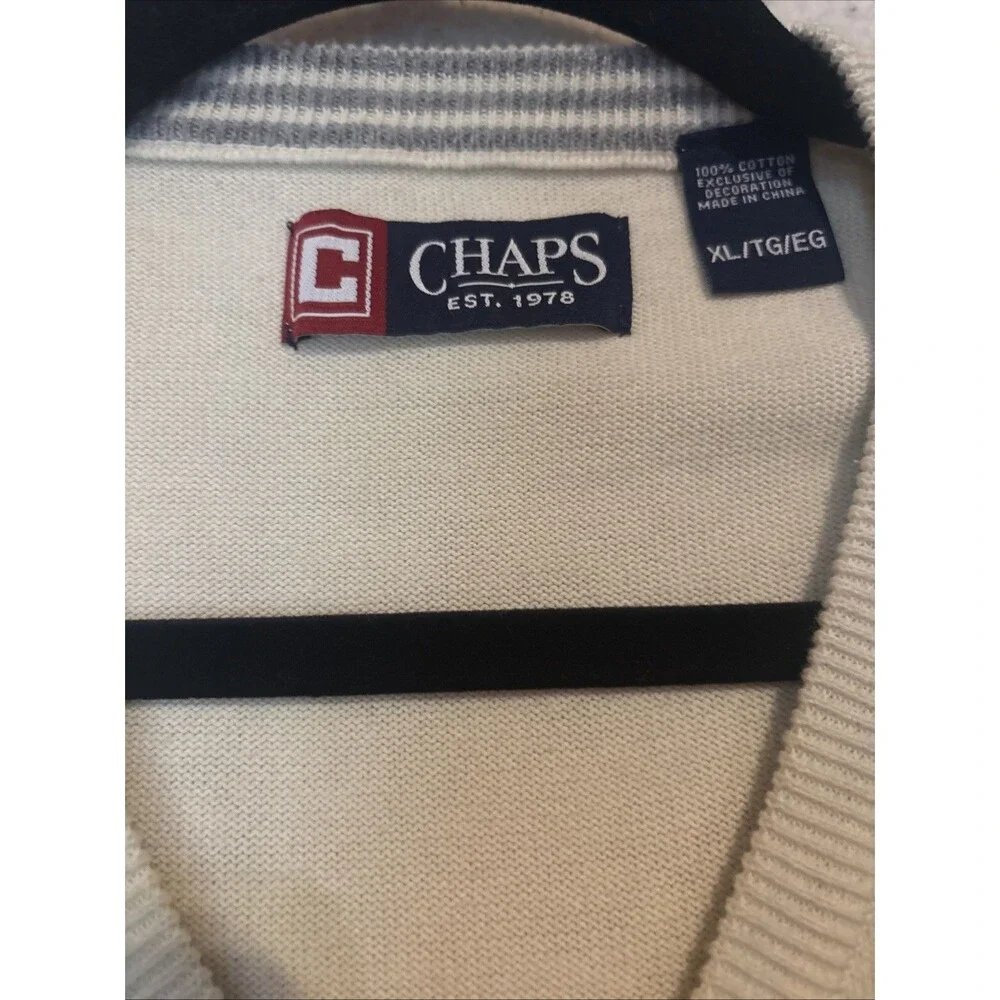 Chaps Sweater Vest Lot 2 Red Cream Cotton Knit Grandpacore Old Money Preppy XL